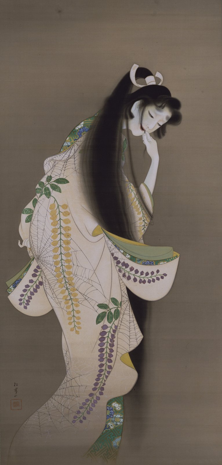上村松園《焔》(1918年、絹本着色、掛幅)